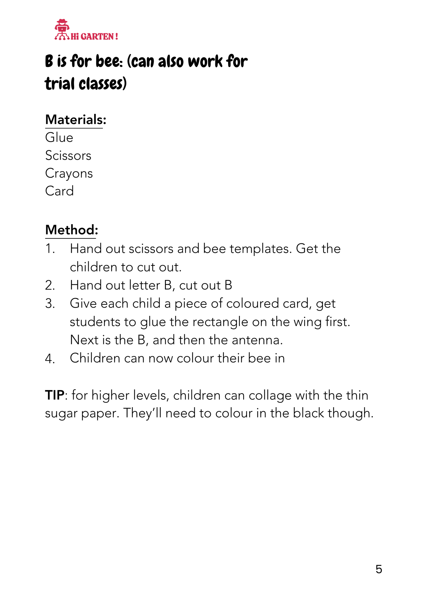 Free Download printable 02 CP2 ABC BEE CRAFT.pdf – Hi Garten from Hamcodes