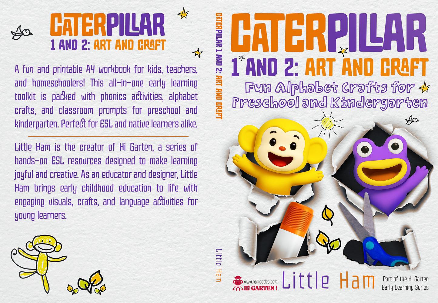 Caterpillar 1 and 2: Fun Alphabet Crafts hamcodes_ Download Printable A4 book