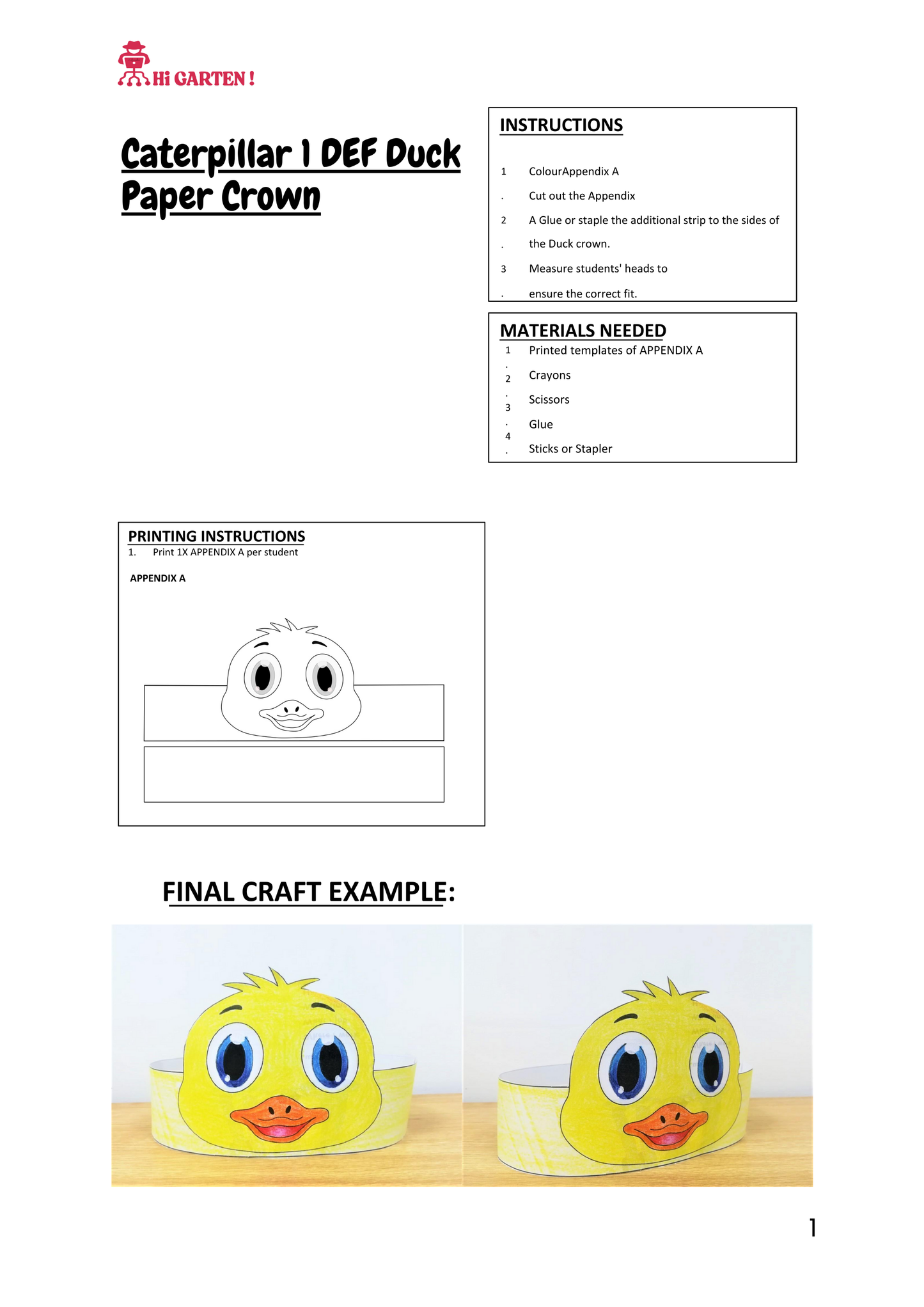 Free Download printable 06 CP6 DEF DUCK 2 CRAFT.pdf – Hi Garten from Hamcodes