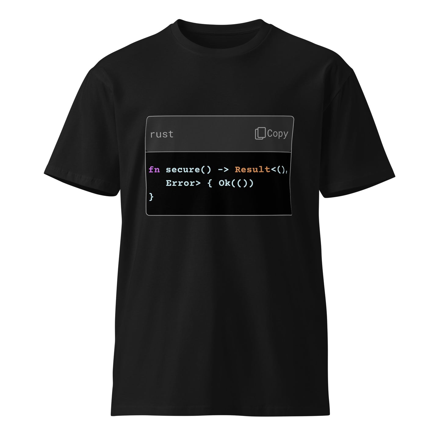 Hamcodes fn secure() Tee – Rust-Powered ConfidenceUnisex premium t-shirt