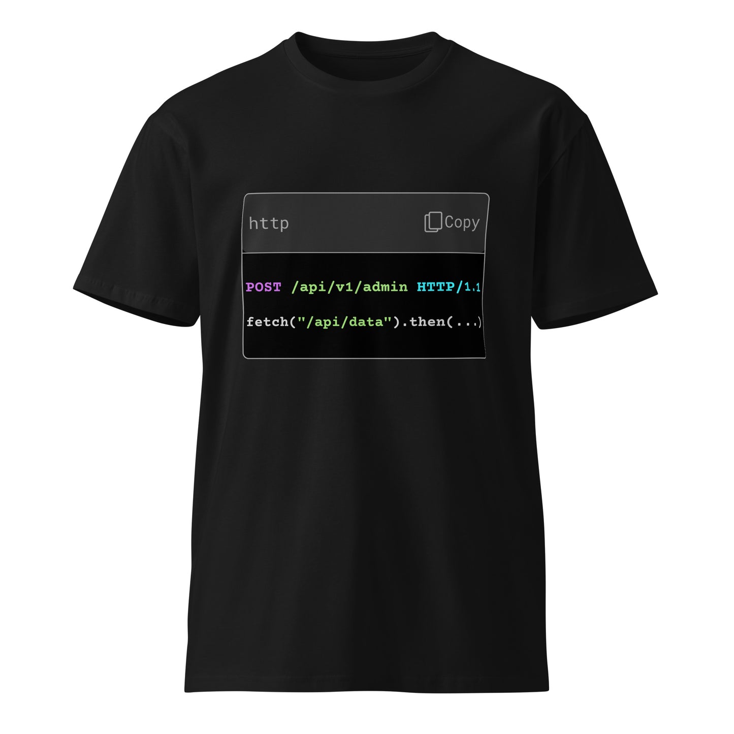 Hamcodes POST /admin Tee – Speak Fluent HTTP. Respond in Code. Unisex premium t-shirt