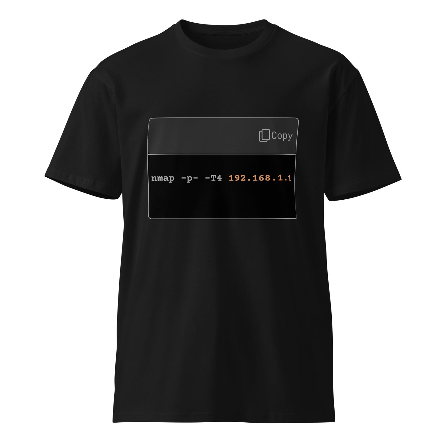 Hamcodes nmap -p- -T4 Tee – Full Ports. No Patience. Unisex premium t-shirt