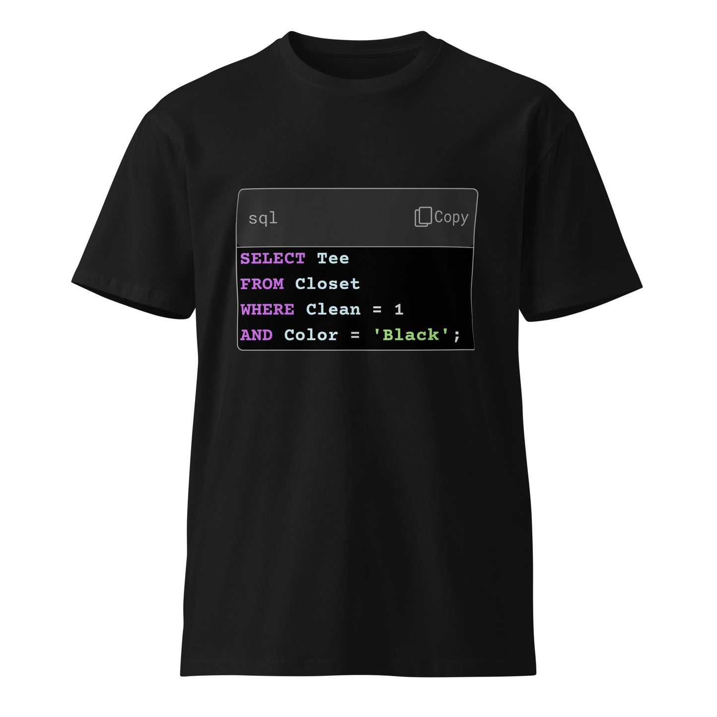 Hamcodes SELECT Tee FROM Closet Tee – Dark Mode, But IRL Unisex premium t-shirt