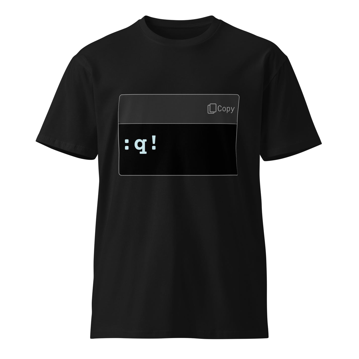 Hamcodes :q! Tee – Escape the Void Unisex premium t-shirt