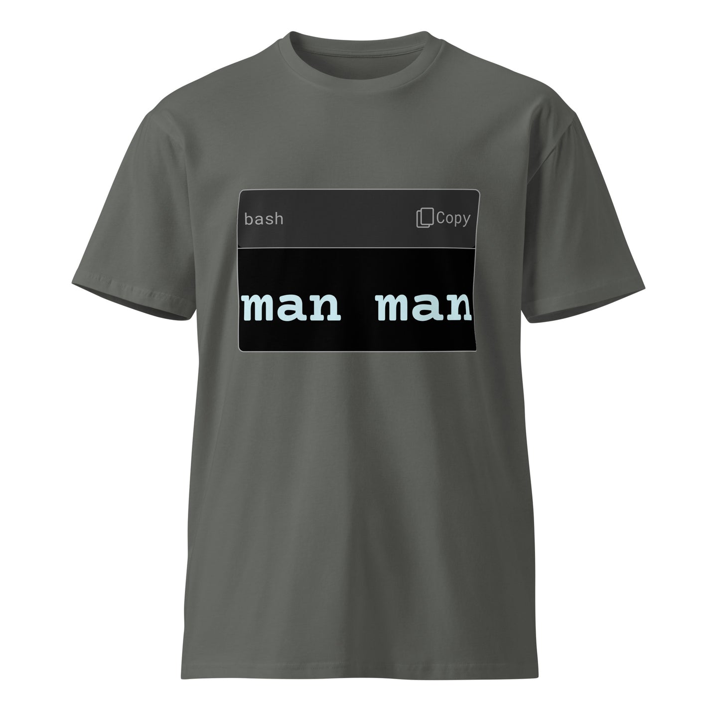 Hamcodes man man Tee – Terminal Wisdom, One Command Deep Unisex premium t-shirt
