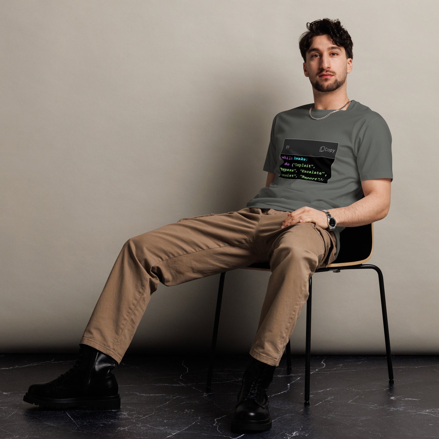 Hamcodes while Awake Tee – The Operator’s Lifecycle, in Python Unisex premium t-shirt