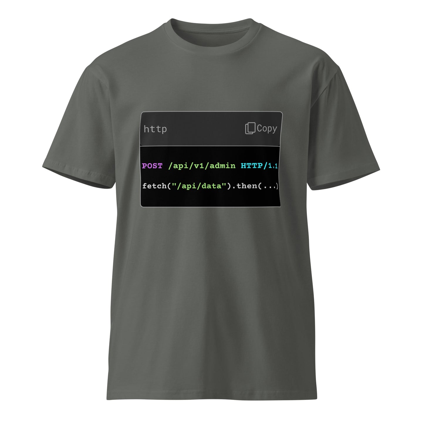 Hamcodes POST /admin Tee – Speak Fluent HTTP. Respond in Code. Unisex premium t-shirt