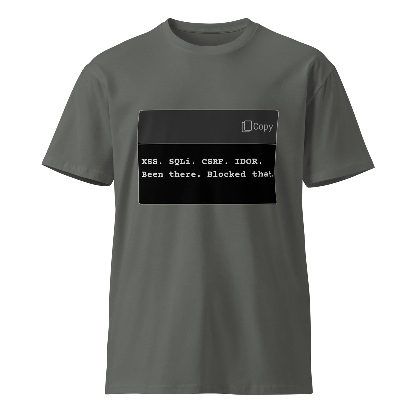 Hamcodes Been There. Blocked That. Tee – The Web App Firewall Flex Unisex premium t-shirt