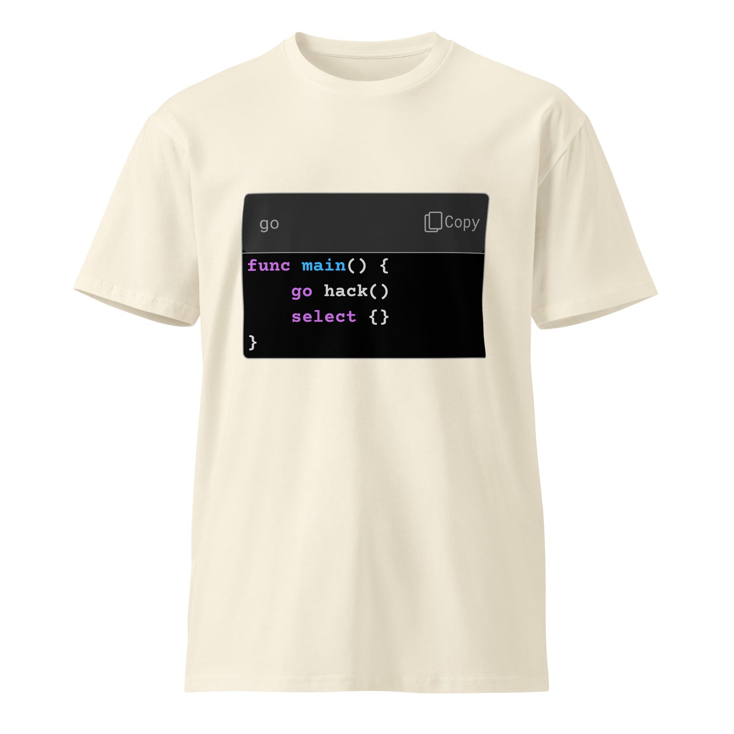Hamcodes go hack() Tee – Concurrency Never Looked So Clean Unisex premium t-shirt