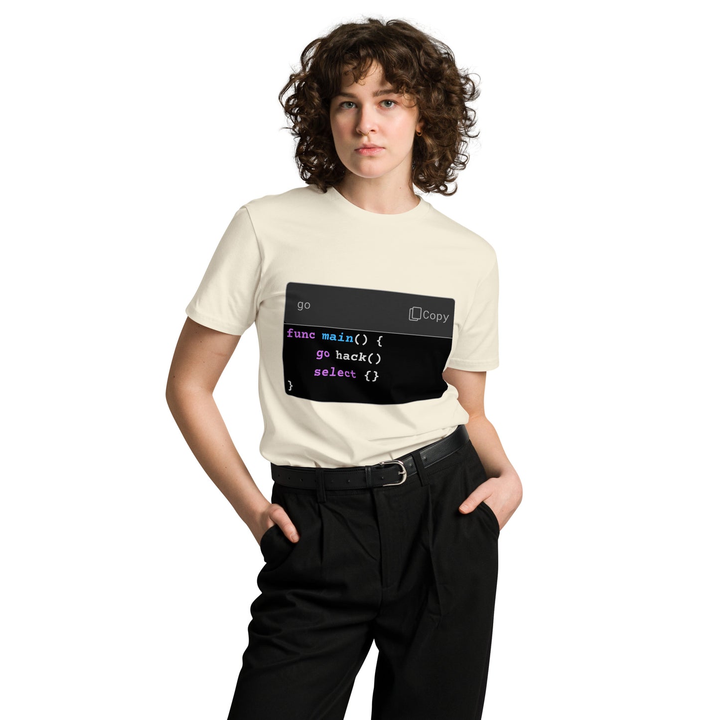 Hamcodes go hack() Tee – Concurrency Never Looked So Clean Unisex premium t-shirt