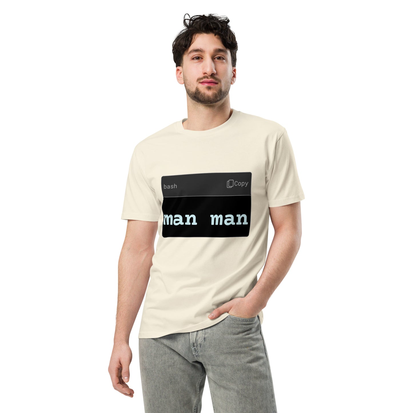 Hamcodes man man Tee – Terminal Wisdom, One Command Deep Unisex premium t-shirt