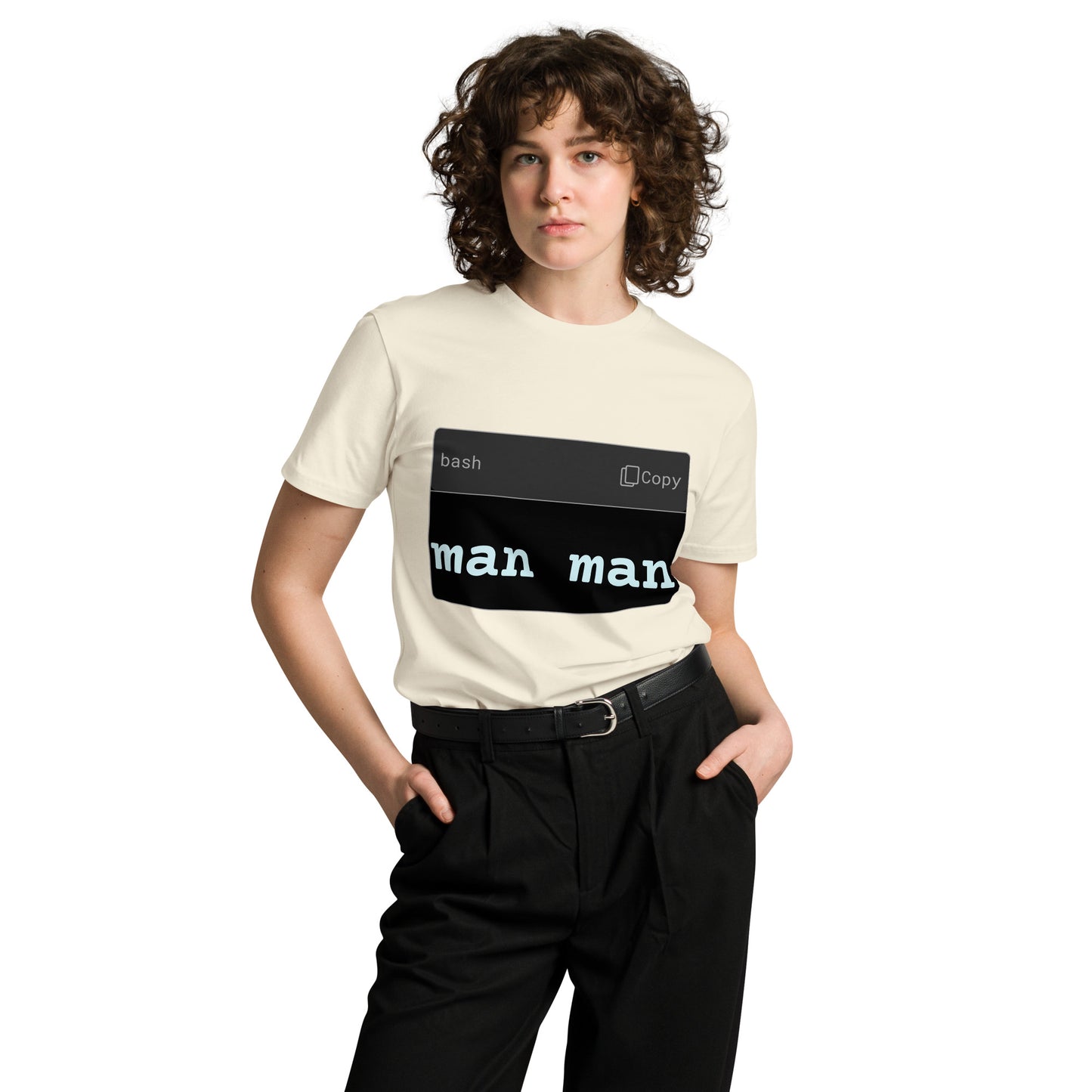 Hamcodes man man Tee – Terminal Wisdom, One Command Deep Unisex premium t-shirt