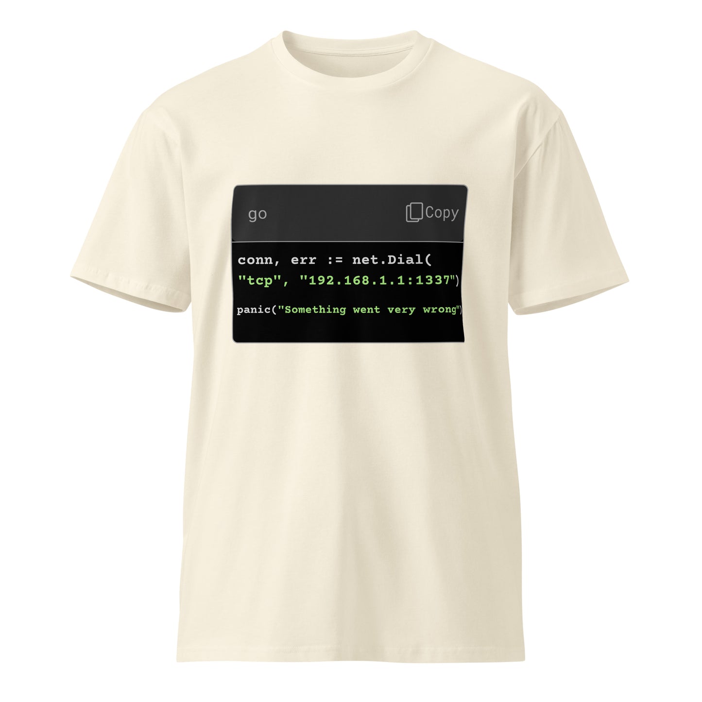 Hamcodes panic() Tee – Go Hard. Fail Loud. Unisex premium t-shirt