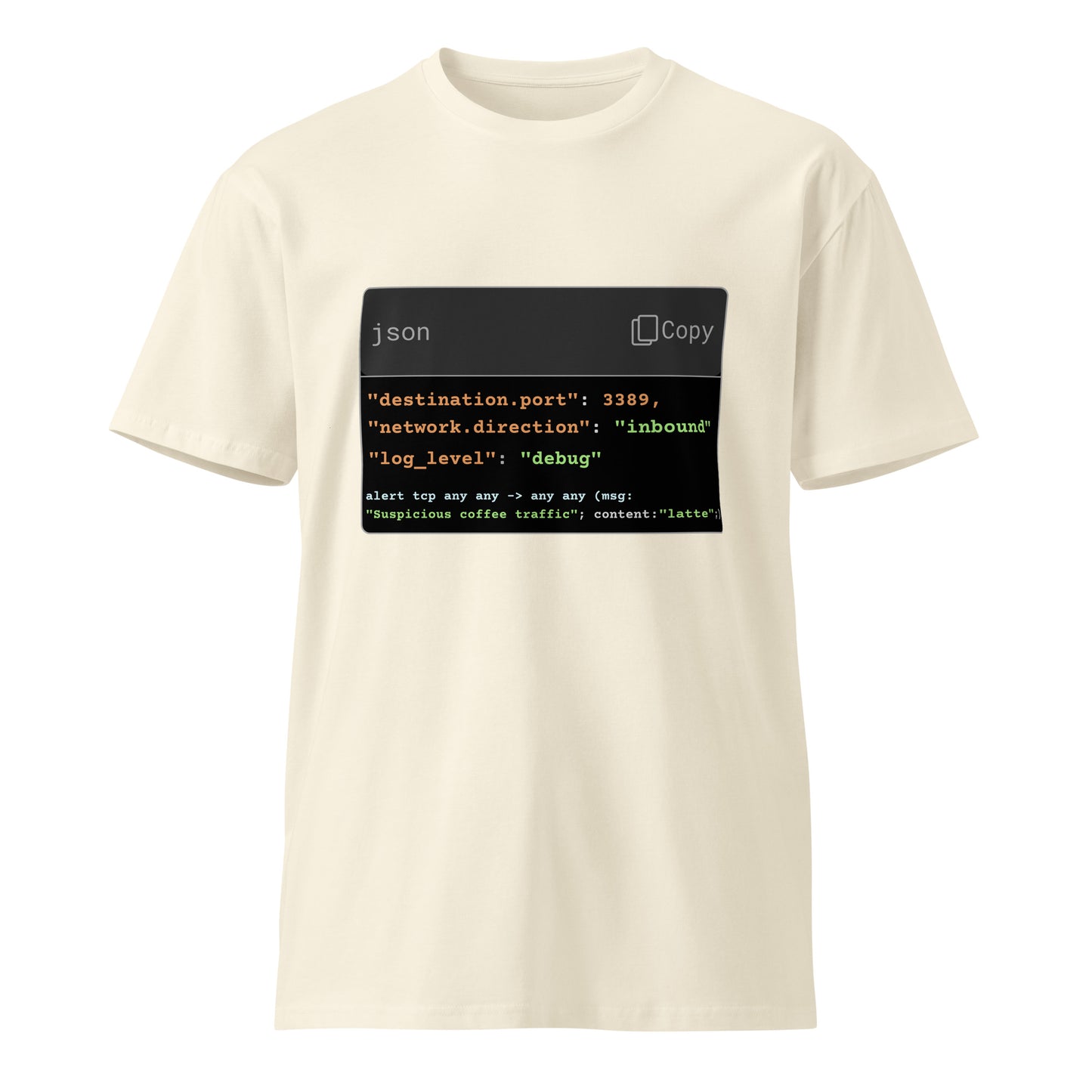 Hamcodes Suspicious Coffee Traffic Tee – Debug, Detect, Caffeinate Unisex premium t-shirt