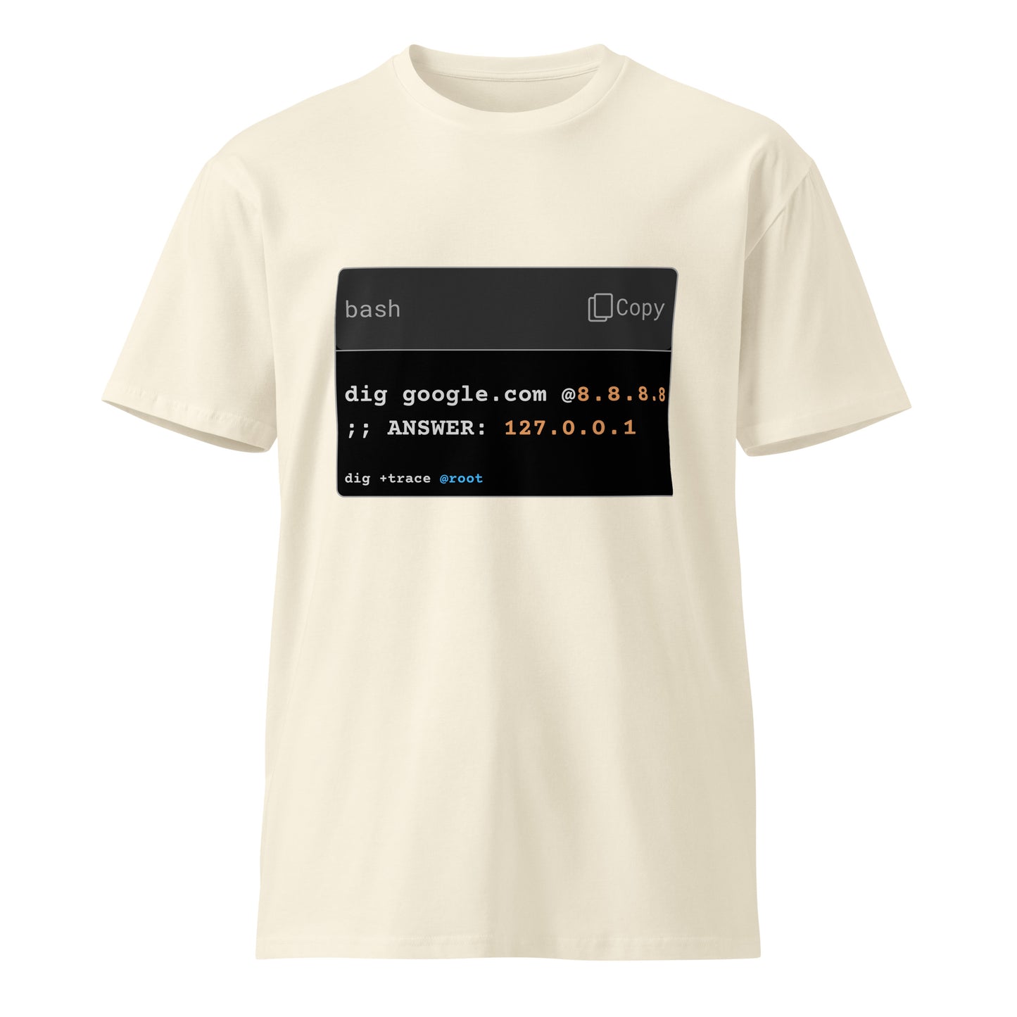 Hamcodes dig +trace Tee – Recursive, Resolving, and Ready Unisex premium t-shirt