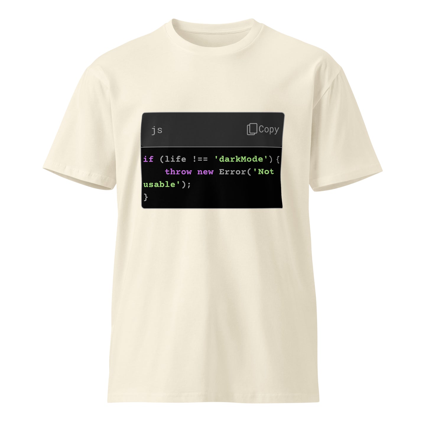 Hamcodes Dark Mode or Bust Tee – Error-Handled Aesthetics Unisex premium t-shirt