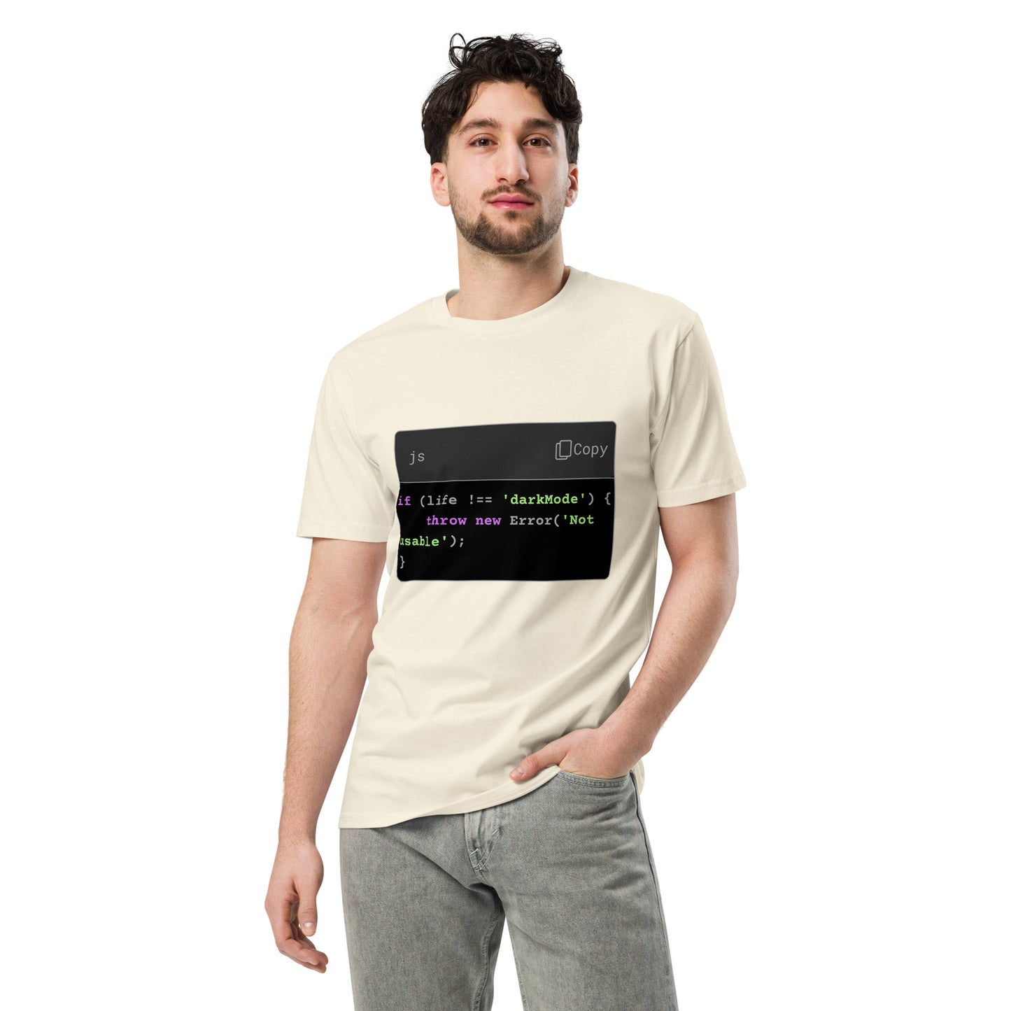 Hamcodes Dark Mode or Bust Tee – Error-Handled Aesthetics Unisex premium t-shirt