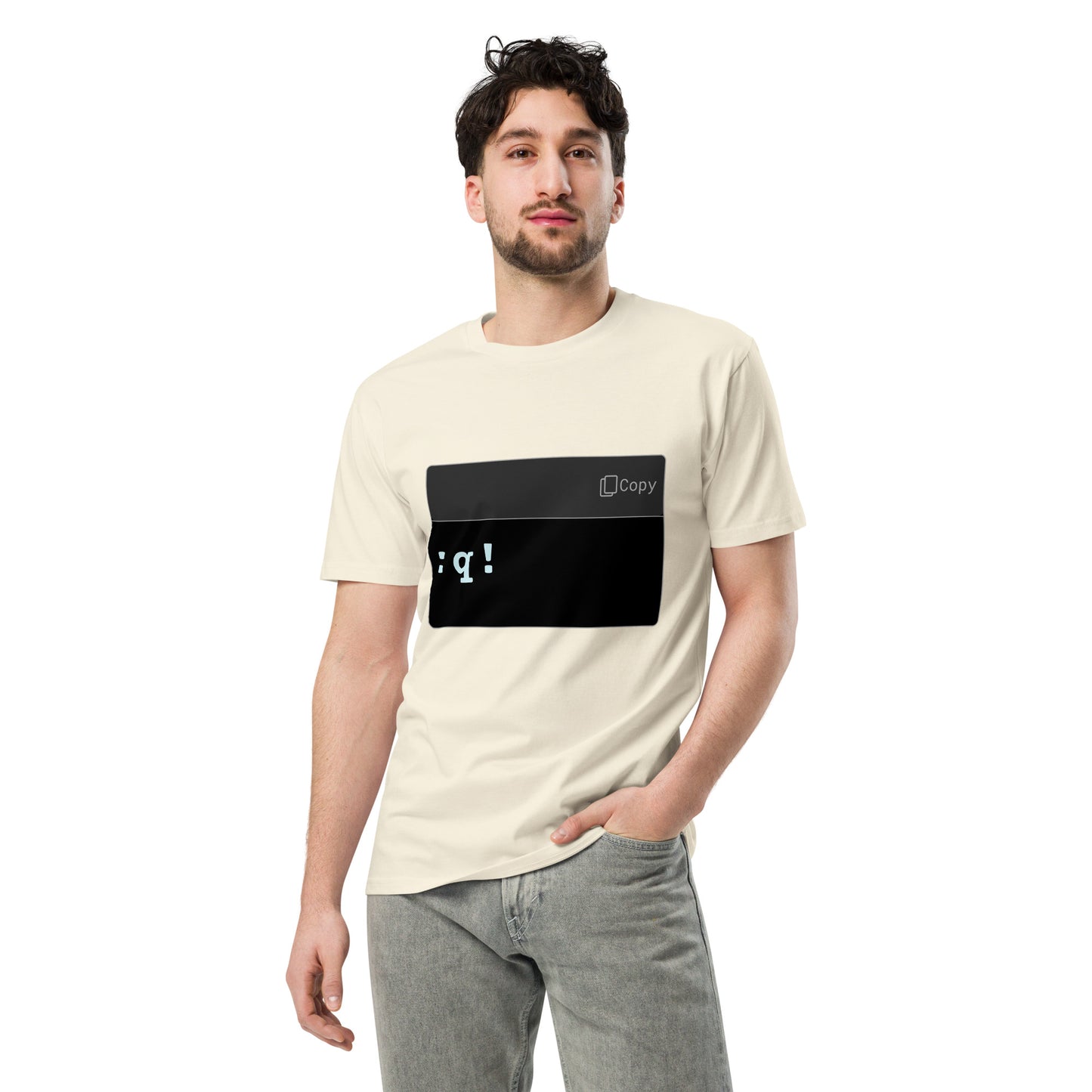 Hamcodes :q! Tee – Escape the Void Unisex premium t-shirt