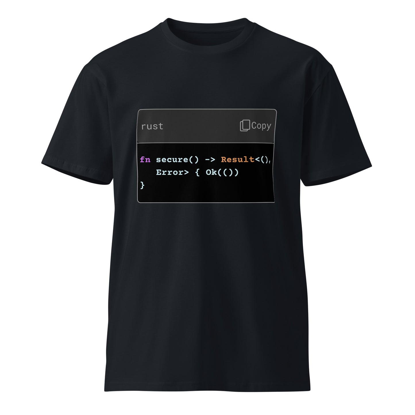 Hamcodes fn secure() Tee – Rust-Powered ConfidenceUnisex premium t-shirt