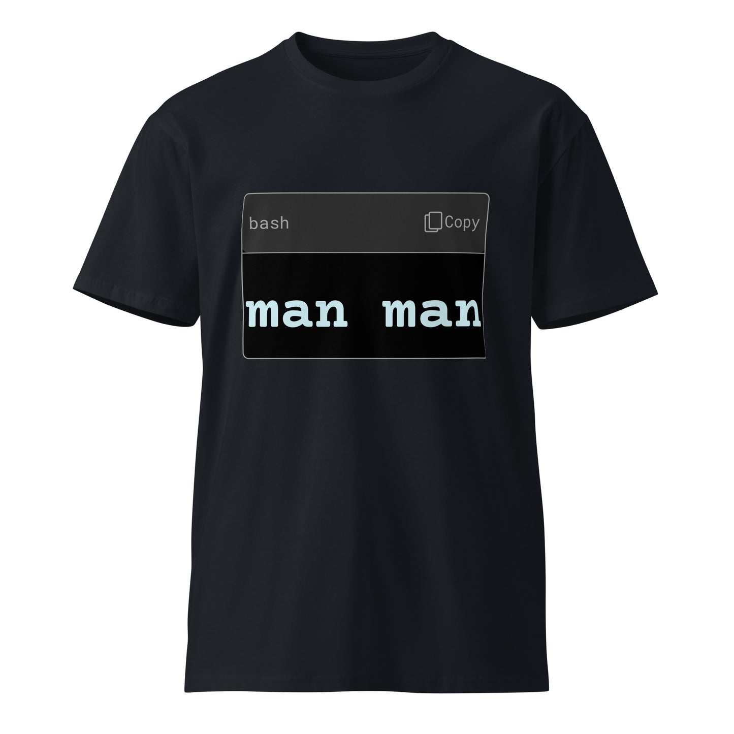 Hamcodes man man Tee – Terminal Wisdom, One Command Deep Unisex premium t-shirt