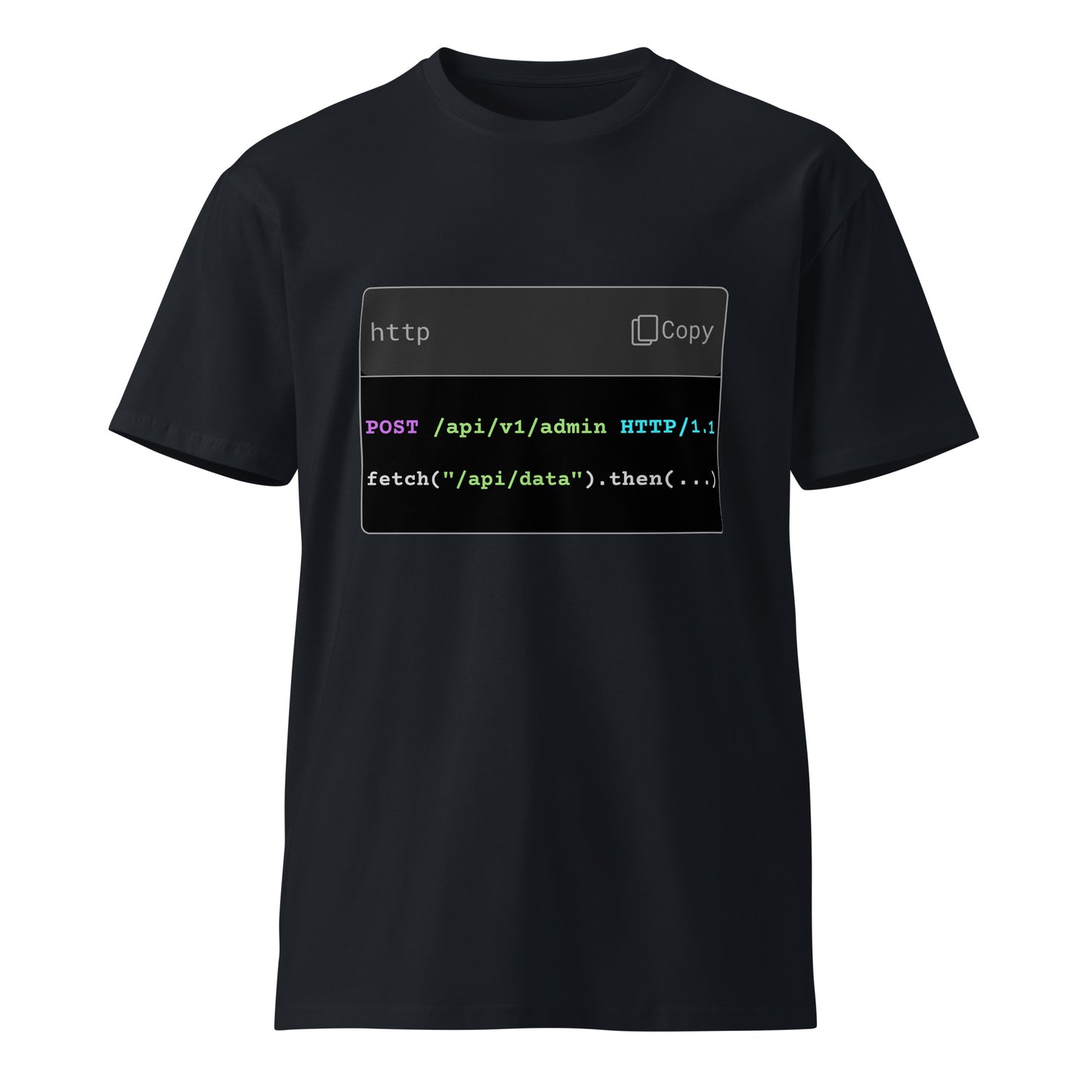 Hamcodes POST /admin Tee – Speak Fluent HTTP. Respond in Code. Unisex premium t-shirt