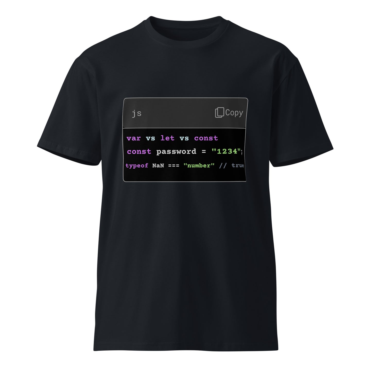 Hamcodes JavaScript Crimes Tee – Undefined. Unexpected. Unapologetic. Unisex premium t-shirt