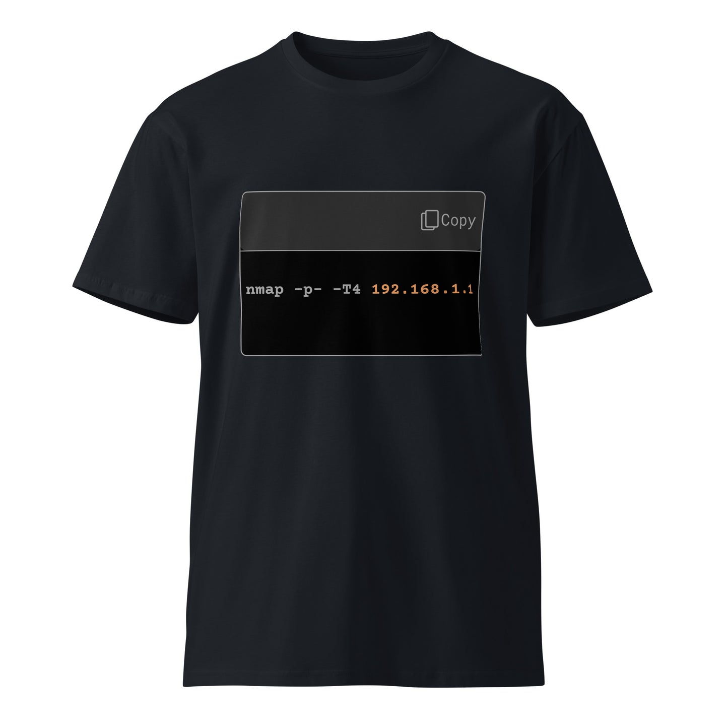 Hamcodes nmap -p- -T4 Tee – Full Ports. No Patience. Unisex premium t-shirt