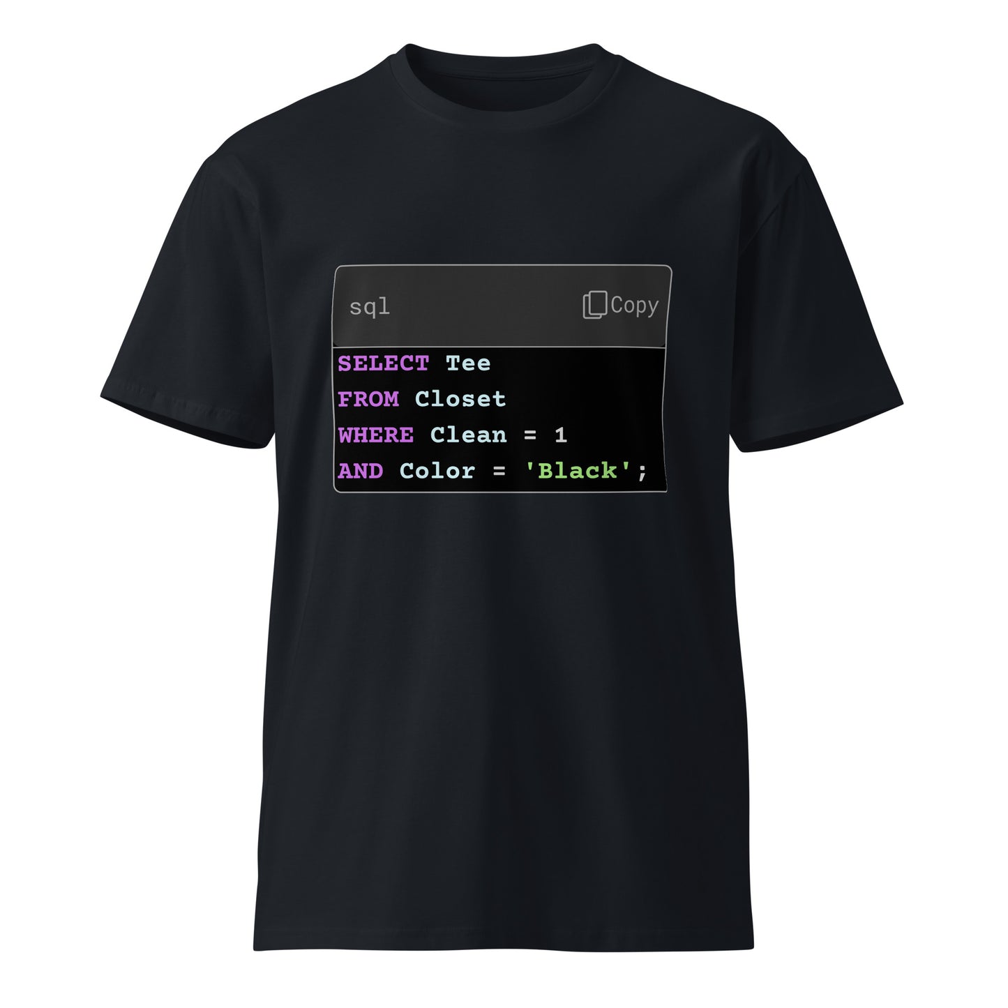 Hamcodes SELECT Tee FROM Closet Tee – Dark Mode, But IRL Unisex premium t-shirt