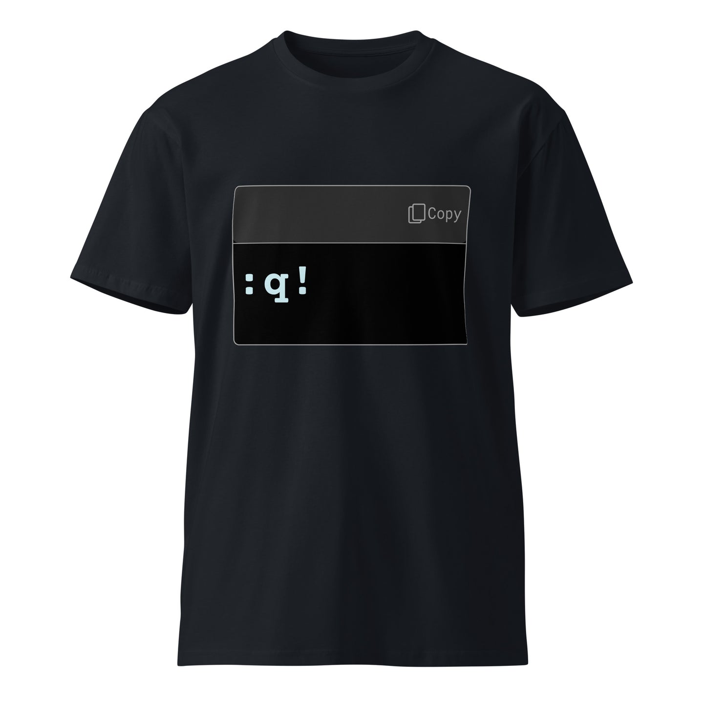 Hamcodes :q! Tee – Escape the Void Unisex premium t-shirt