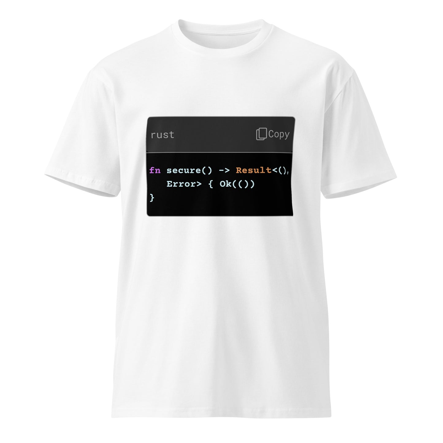 Hamcodes fn secure() Tee – Rust-Powered ConfidenceUnisex premium t-shirt