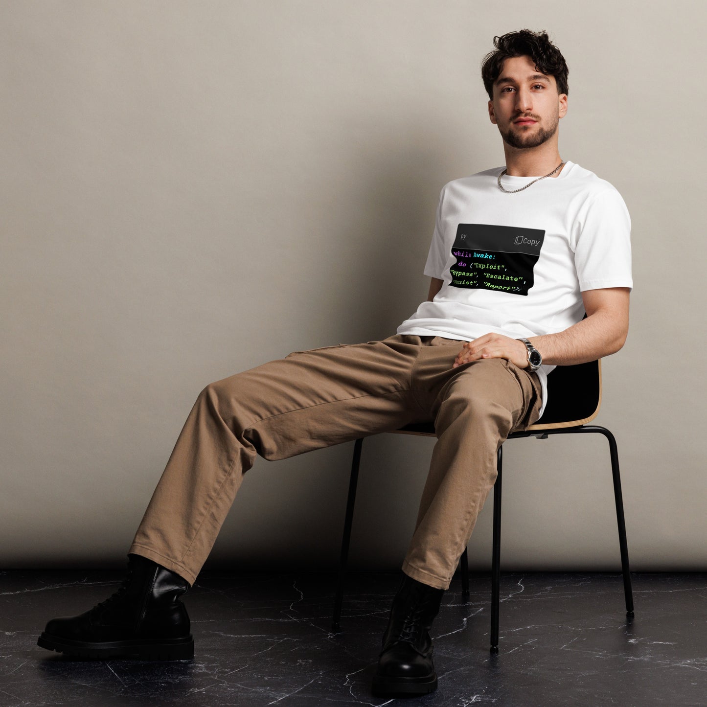 Hamcodes while Awake Tee – The Operator’s Lifecycle, in Python Unisex premium t-shirt