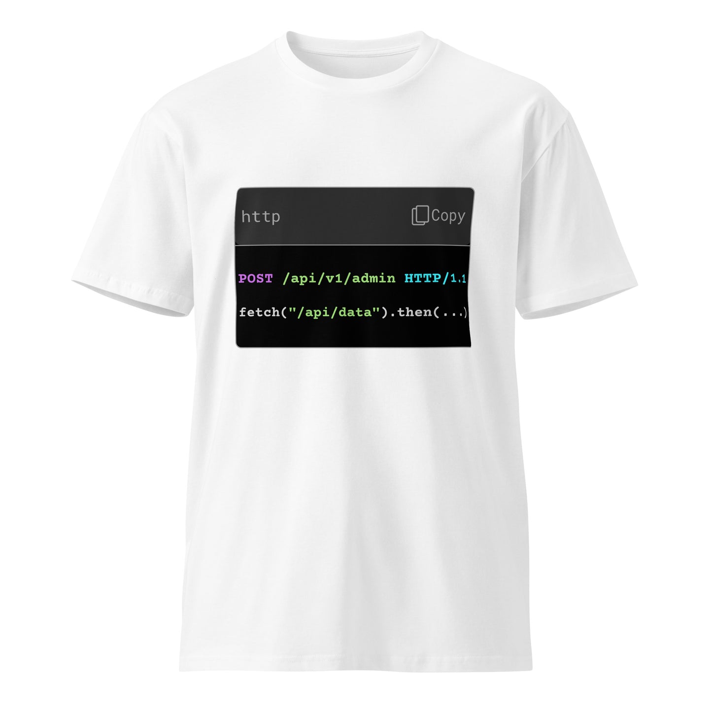 Hamcodes POST /admin Tee – Speak Fluent HTTP. Respond in Code. Unisex premium t-shirt