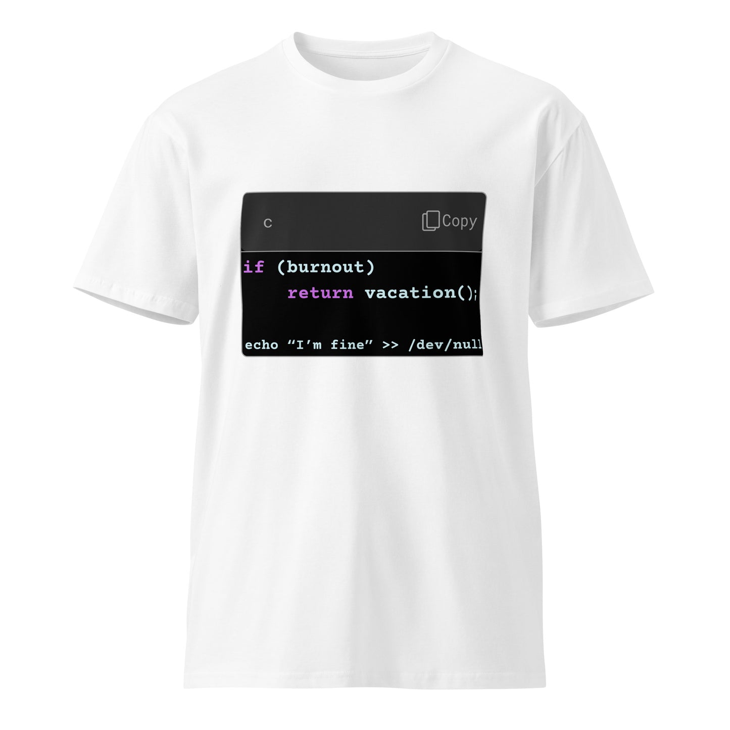 Hamcodes return vacation(); Tee – Burnout Handled. Silently. Unisex premium t-shirt