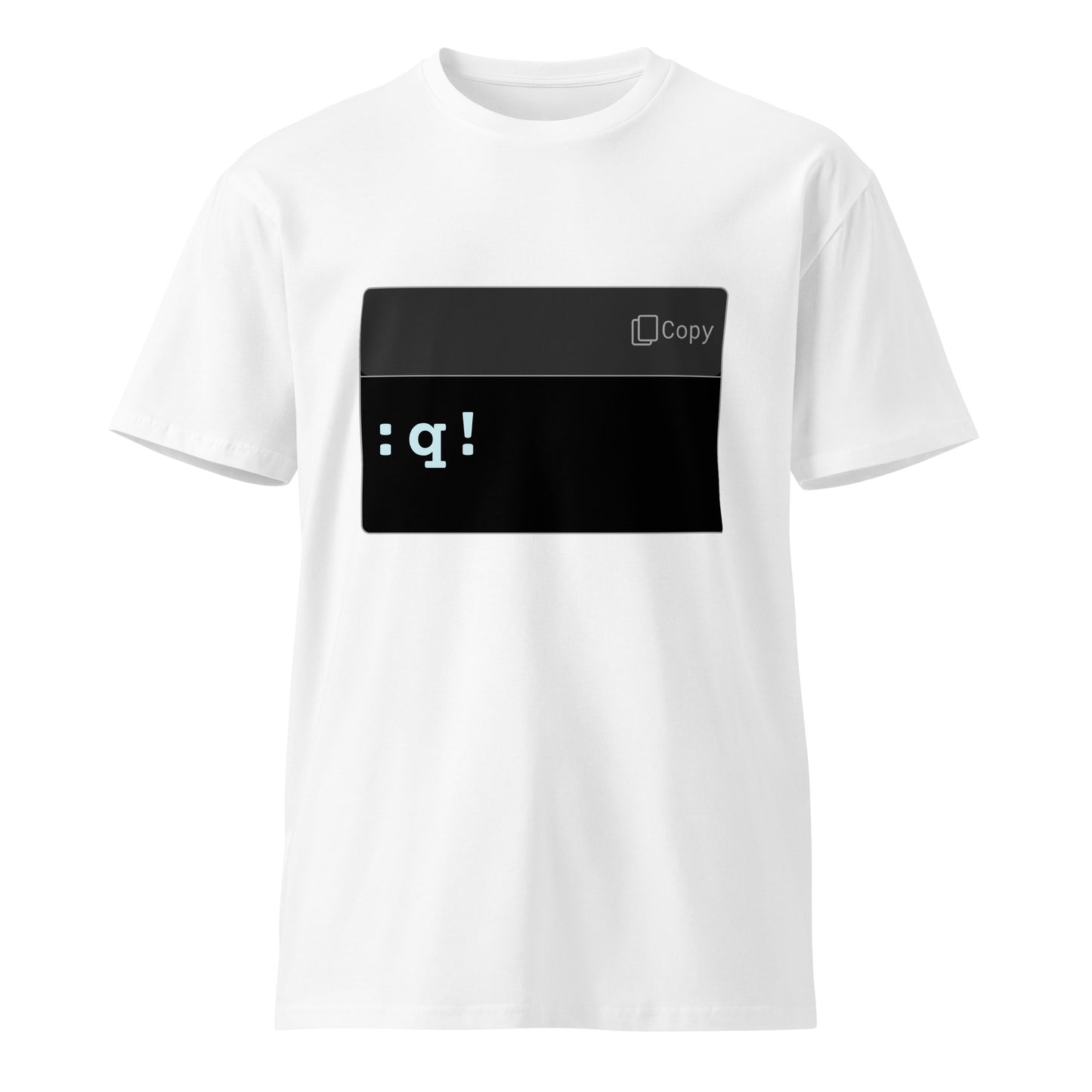 Hamcodes :q! Tee – Escape the Void Unisex premium t-shirt