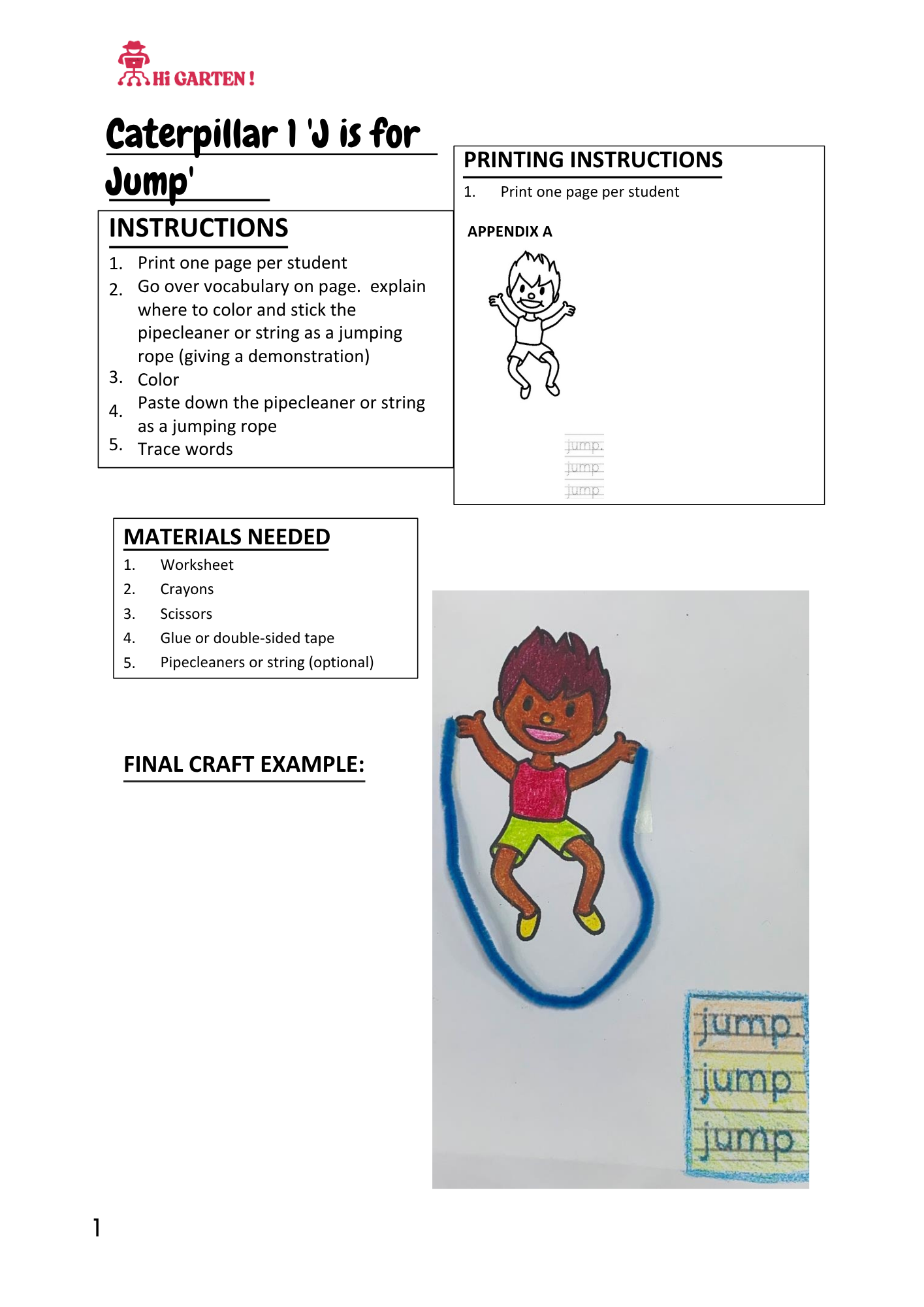 Free Download printable 16 CP16 JKL JUMP CRAFT.pdf – Hi Garten from Hamcodes