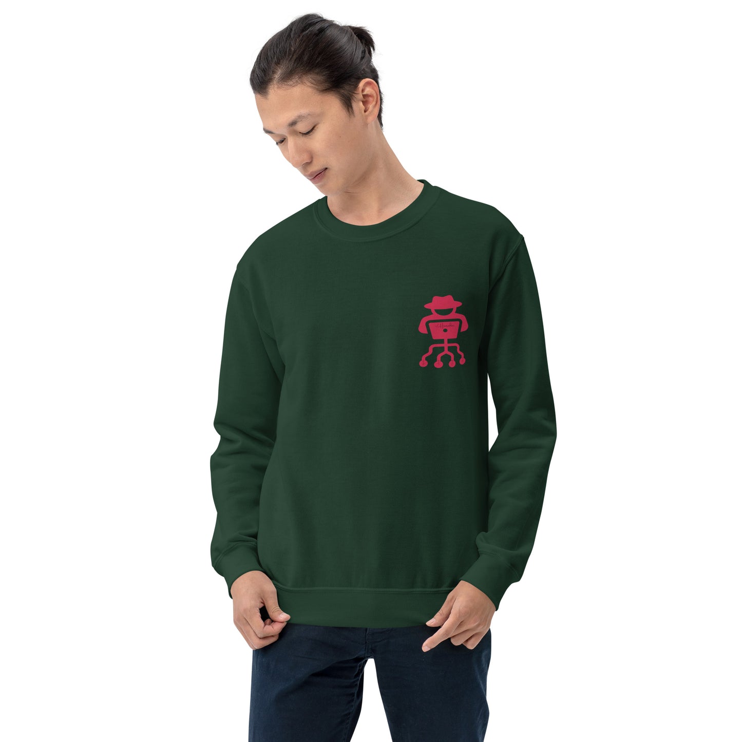 hamcodes unisex-crew-neck-sweatshirt-forest-green