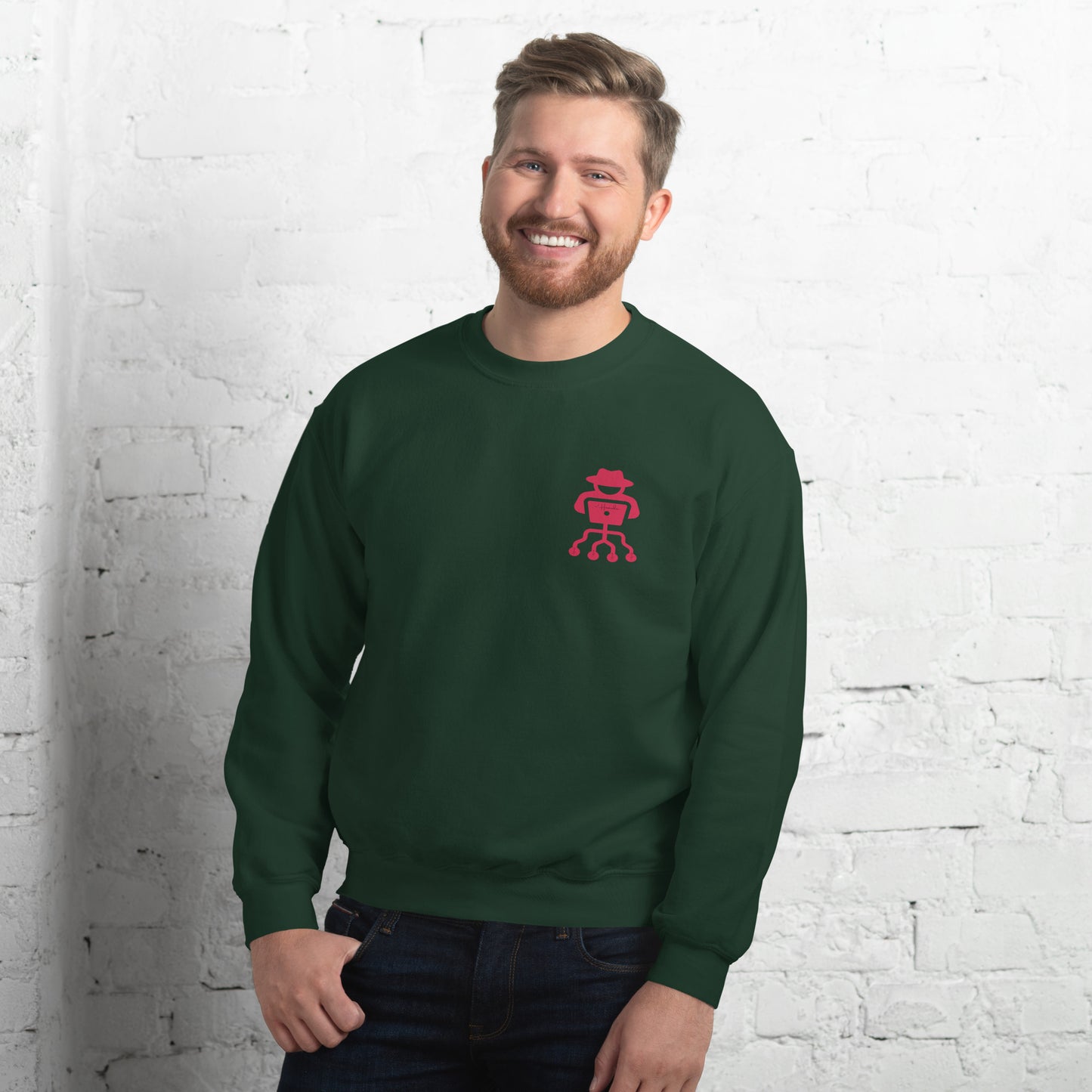 hamcodes unisex-crew-neck-sweatshirt-forest-green