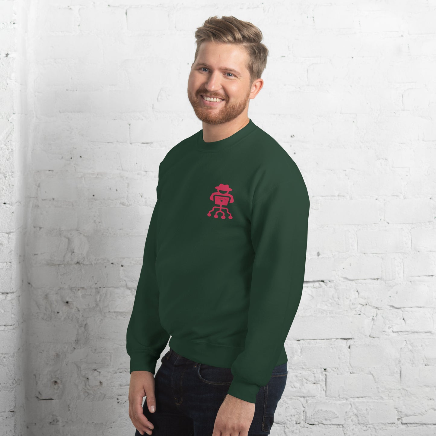 hamcodes unisex-crew-neck-sweatshirt-forest-green
