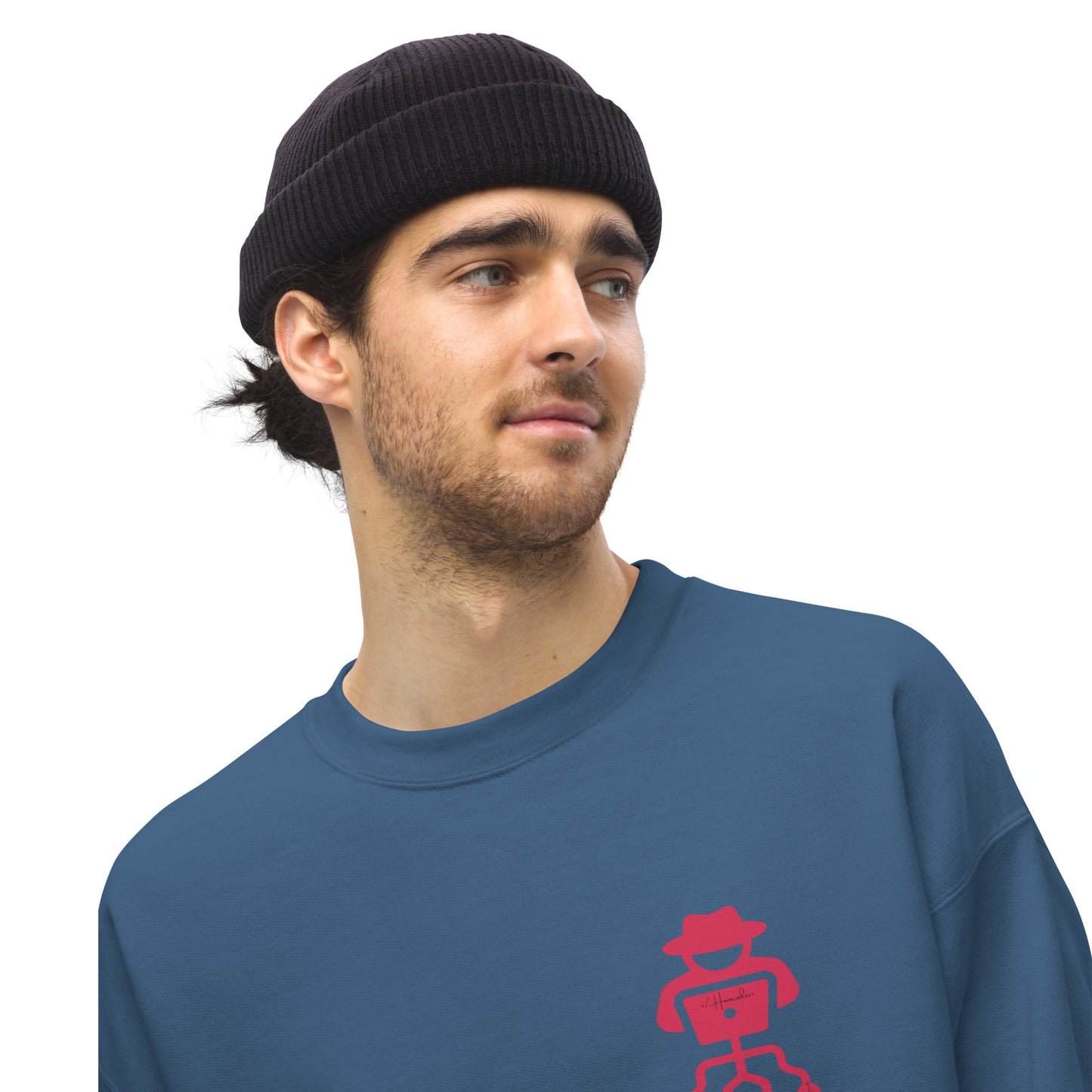 hamcodes unisex-crew-neck-sweatshirt-indigo-blue