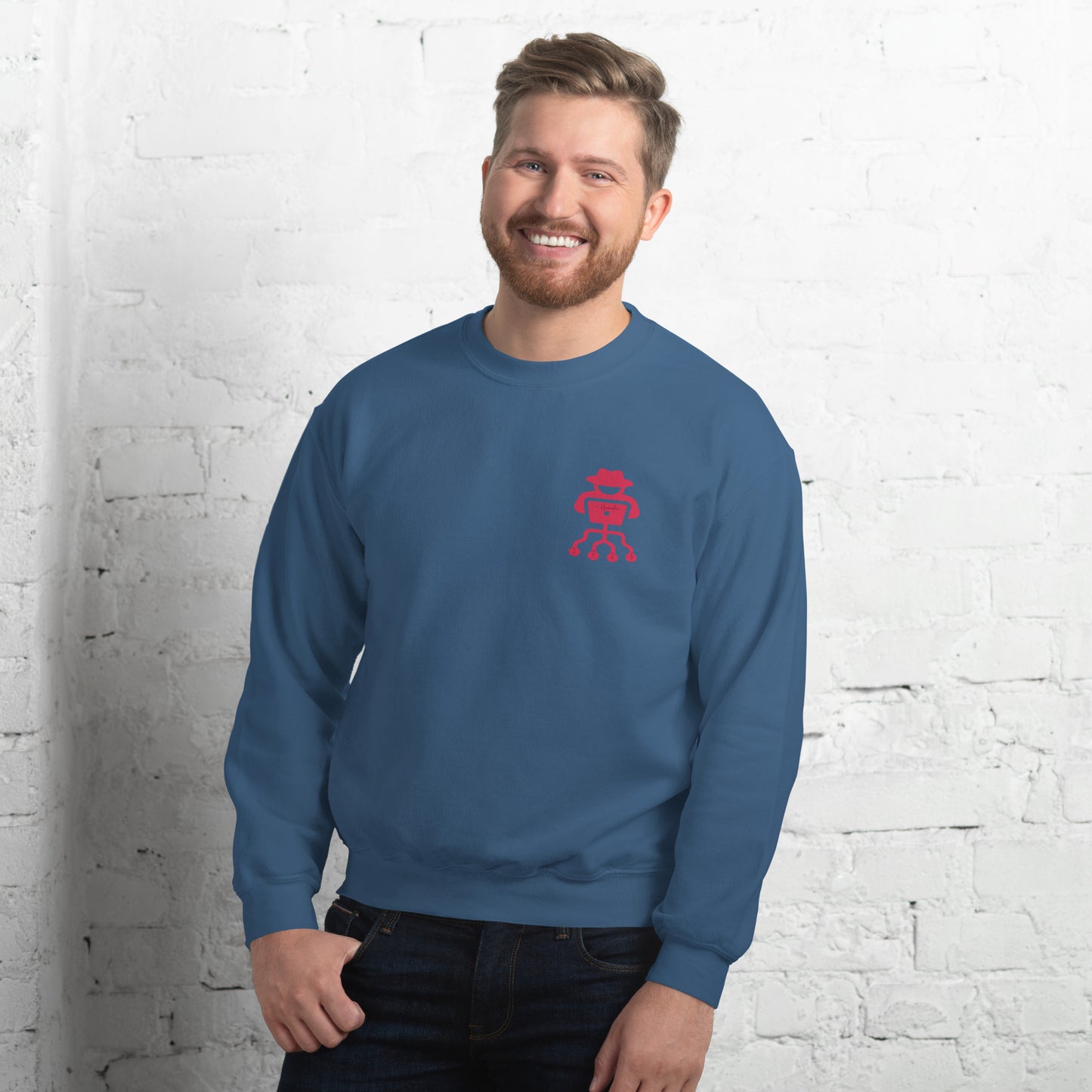 hamcodes unisex-crew-neck-sweatshirt-indigo-blue