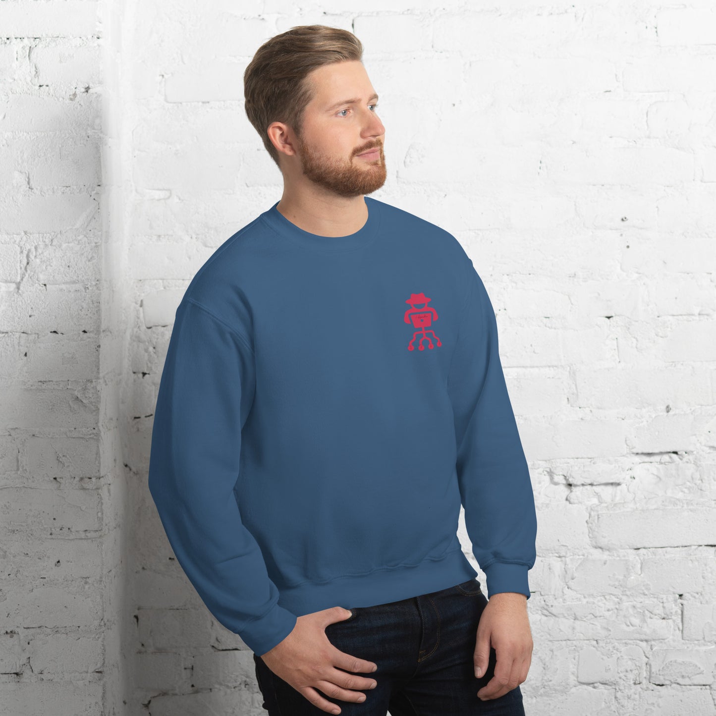 hamcodes unisex-crew-neck-sweatshirt-indigo-blue