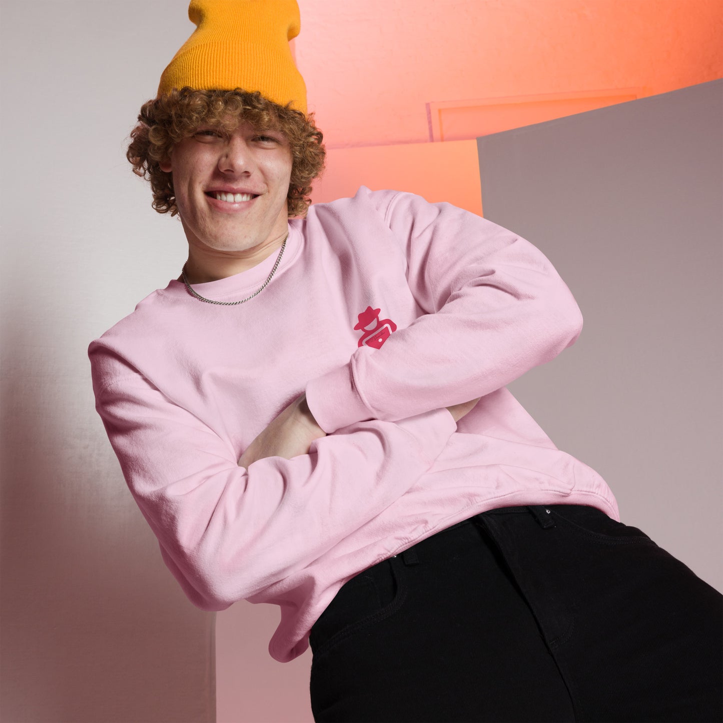 hamcodes unisex-crew-neck-sweatshirt-light-pink