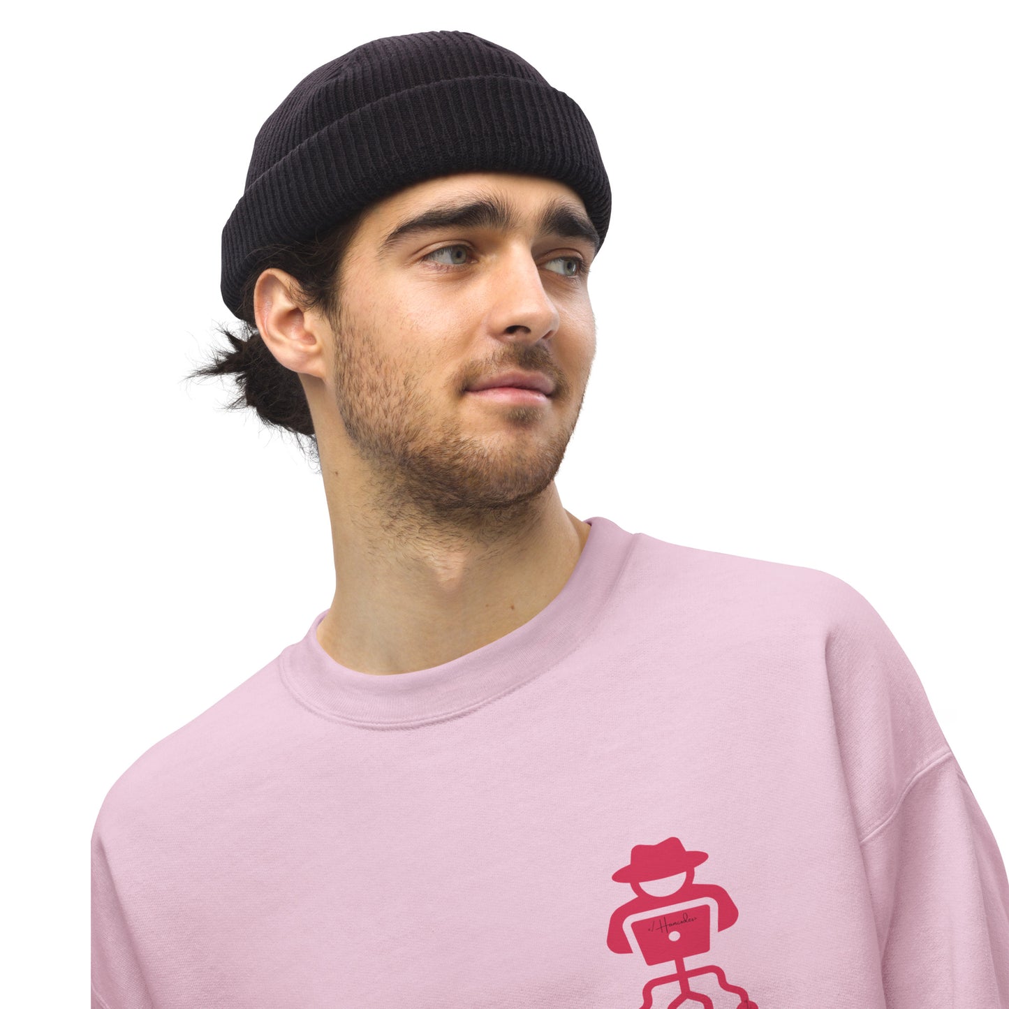 hamcodes unisex-crew-neck-sweatshirt-light-pink