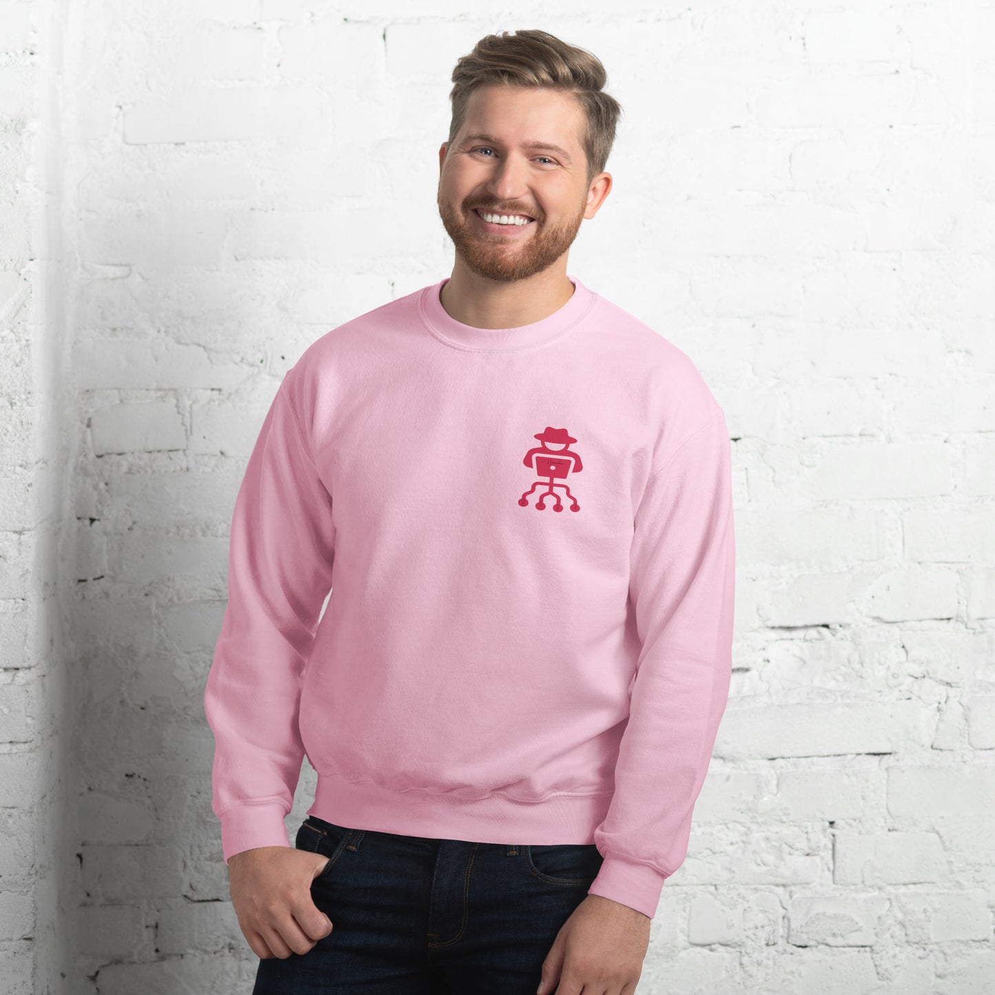 hamcodes unisex-crew-neck-sweatshirt-light-pink