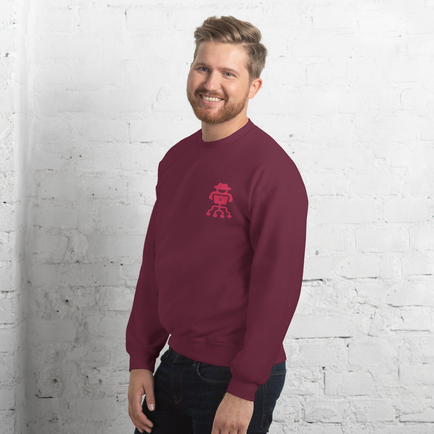 hamcodes unisex-crew-neck-sweatshirt-maroon