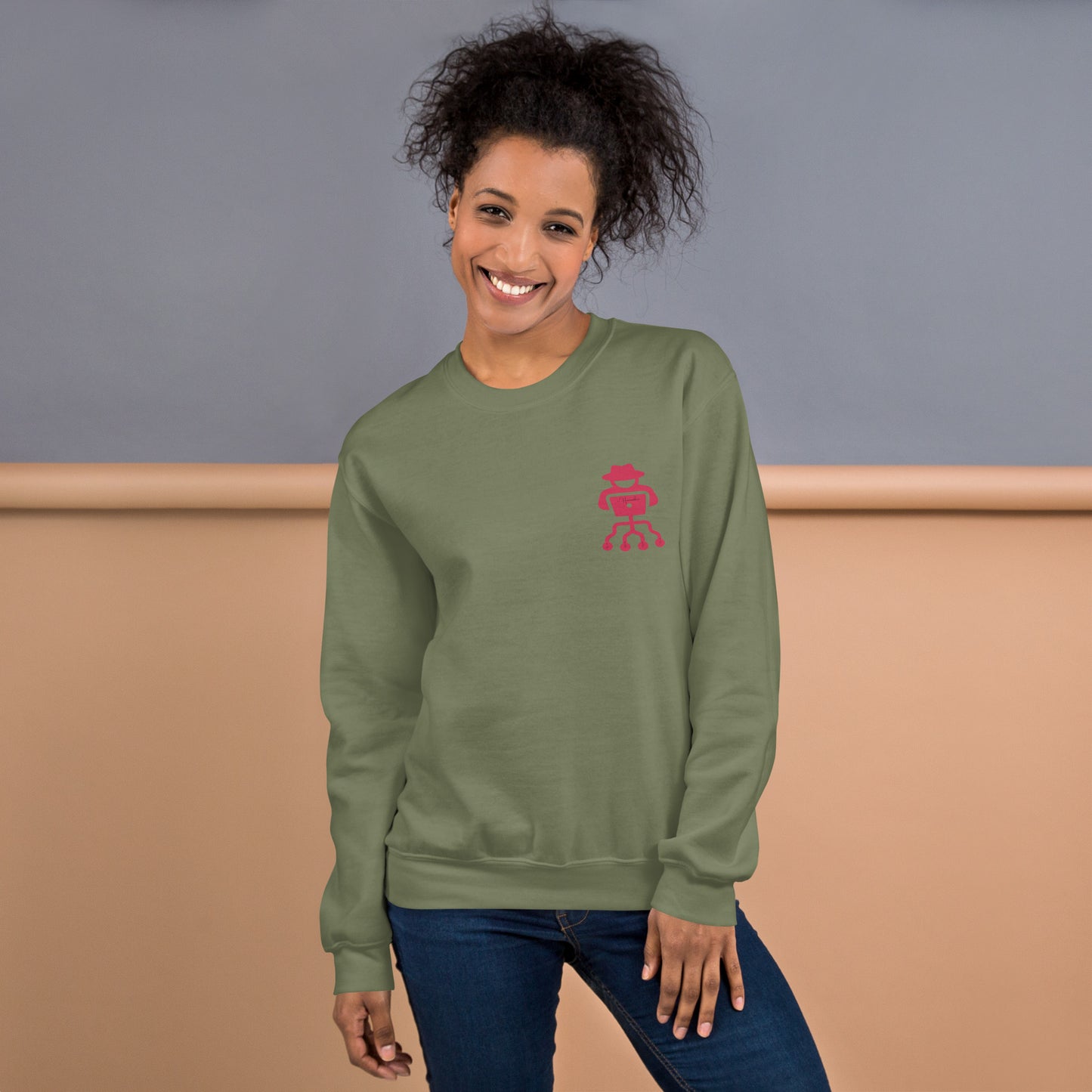 hamcodes unisex-crew-neck-sweatshirt-military-green