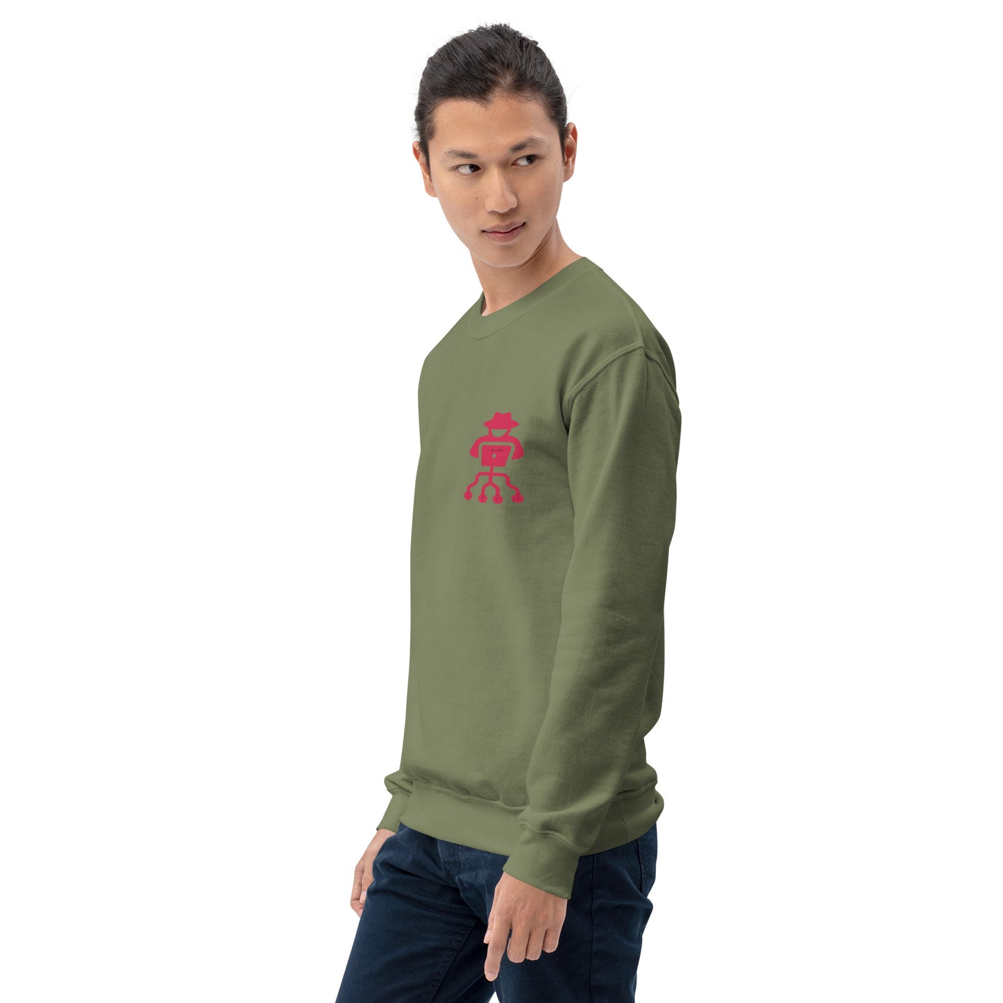 hamcodes unisex-crew-neck-sweatshirt-military-green