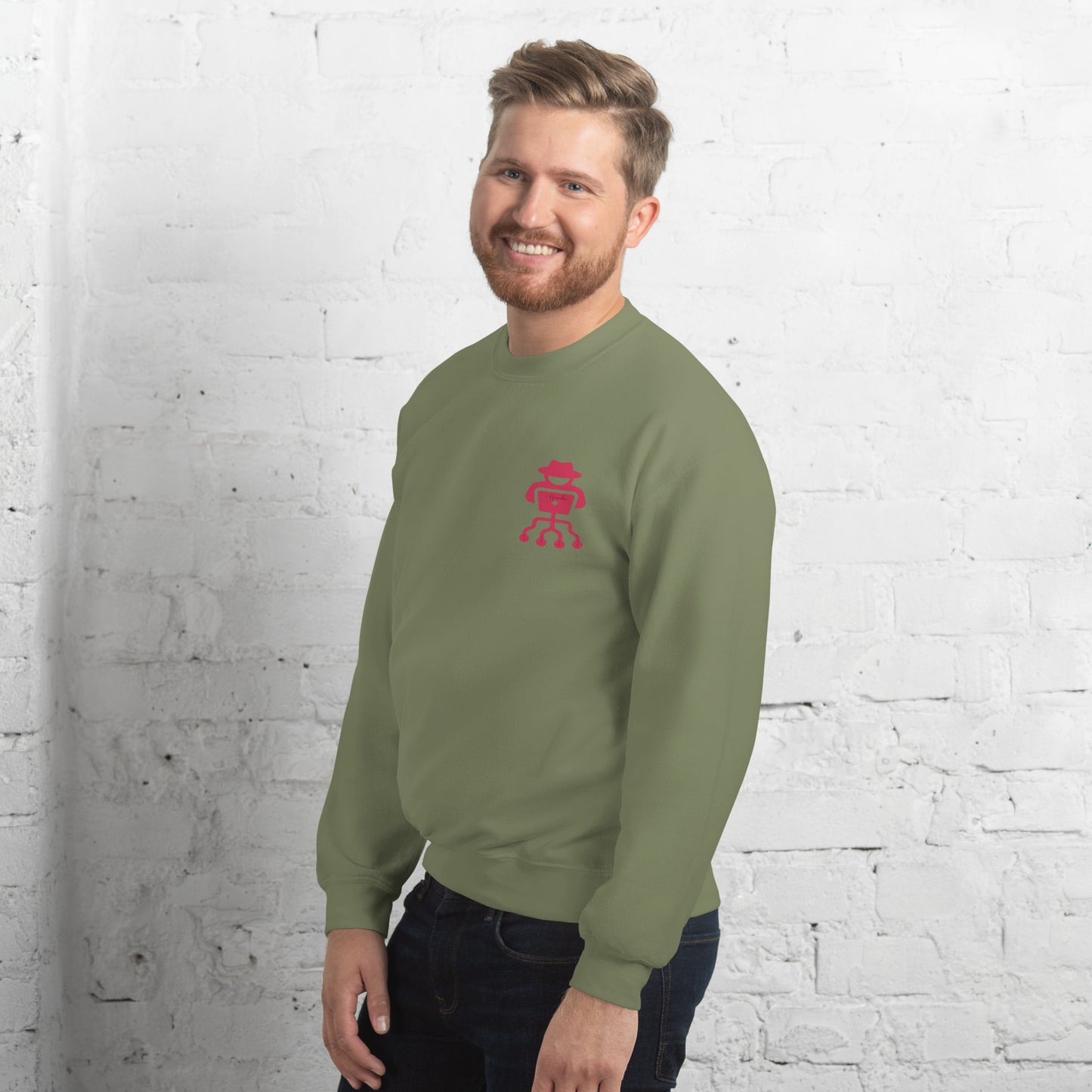 hamcodes unisex-crew-neck-sweatshirt-military-green